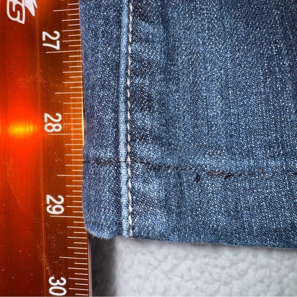 Grace in LA Girls JR Size 7 Blue Denim Jeans with Decorative Stitching Flare Leg - Picture 10 of 11